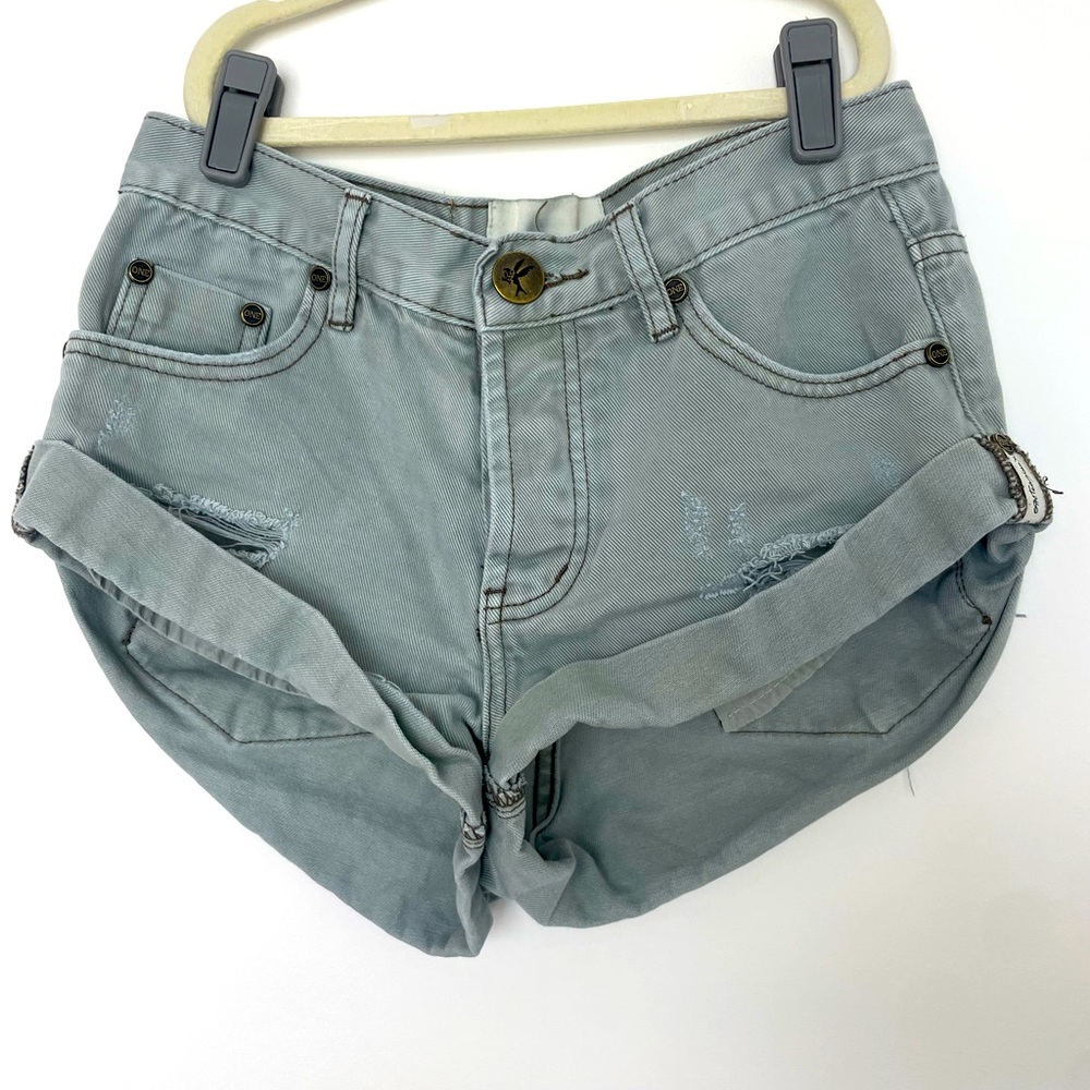 FADED KHAKI BANDITS LOW WAIST DENIM SHORT